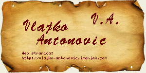 Vlajko Antonović vizit kartica